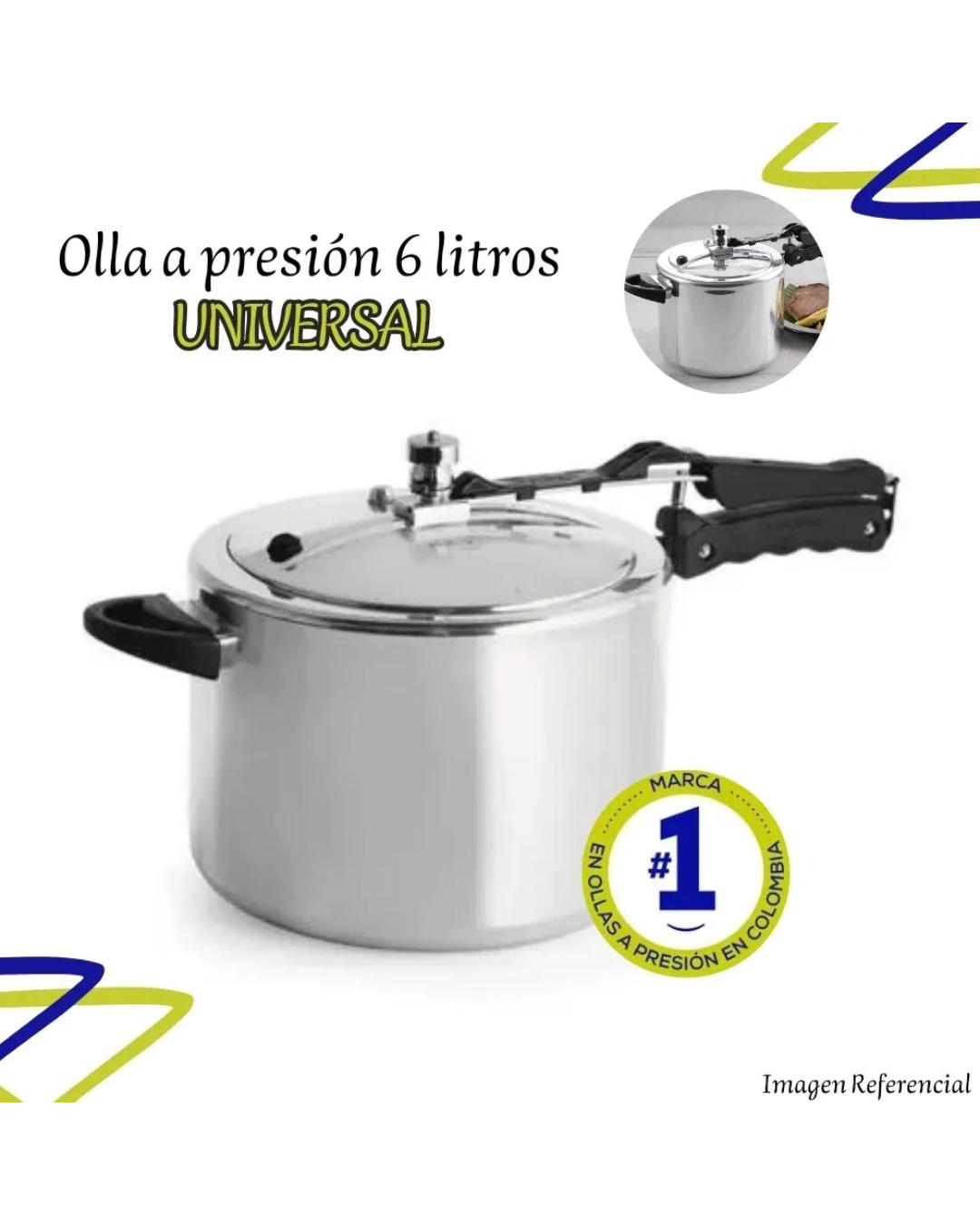 Olla a Presión Universal Esencial Aluminio de 6 Litros