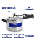 Olla a Presión Universal esencial aluminio de 5 Litros