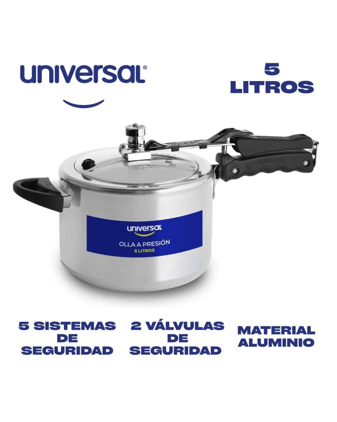 Olla a Presión Universal esencial aluminio de 5 Litros