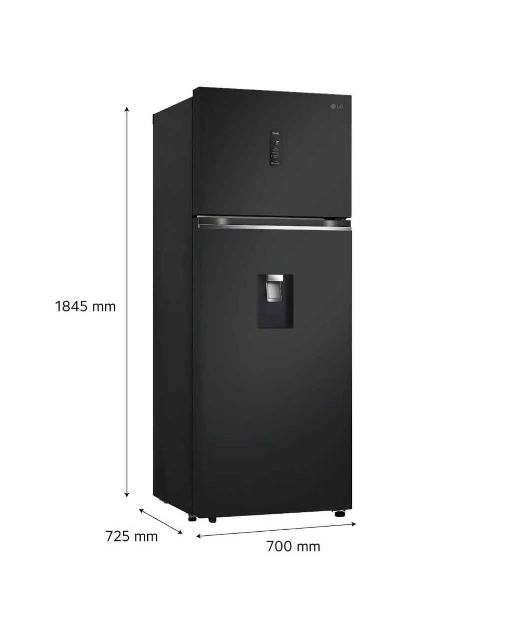 Refrigeradora LG doble puerta c/dispensador de 449 litros VT45APMC