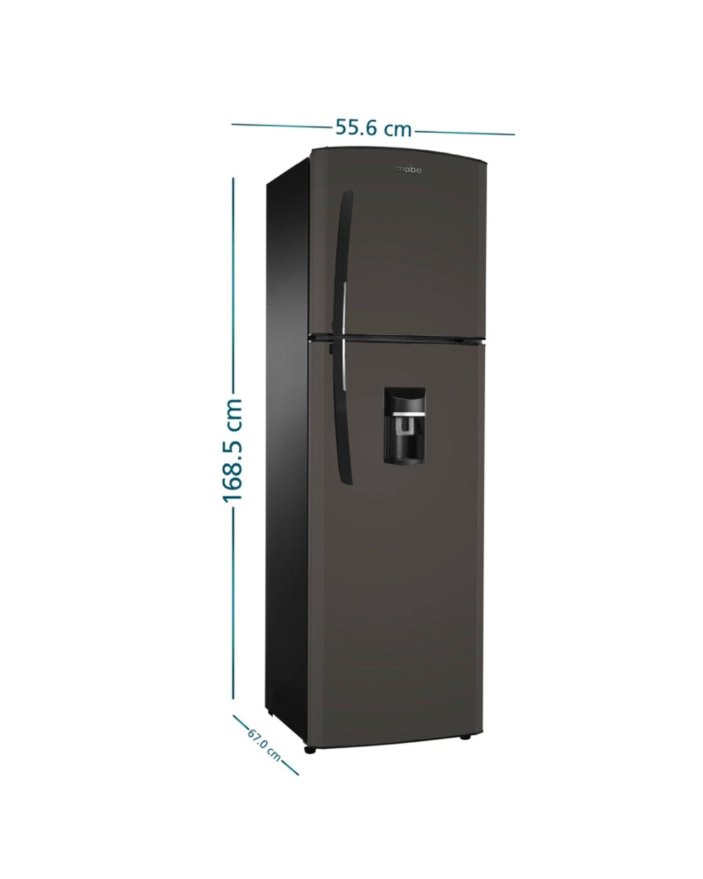 Refrigeradora Mabe doble puerta c/dispensador de 239 litros RMA255FYPG