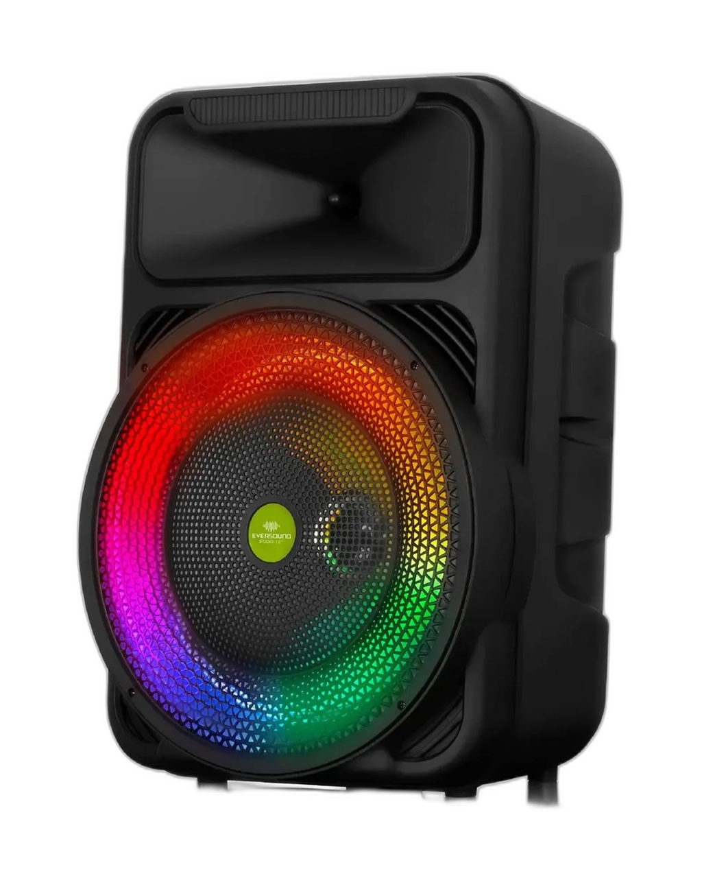 Parlante Portable Eversound Ev1005-studio12 Luzled Micrófono Negro