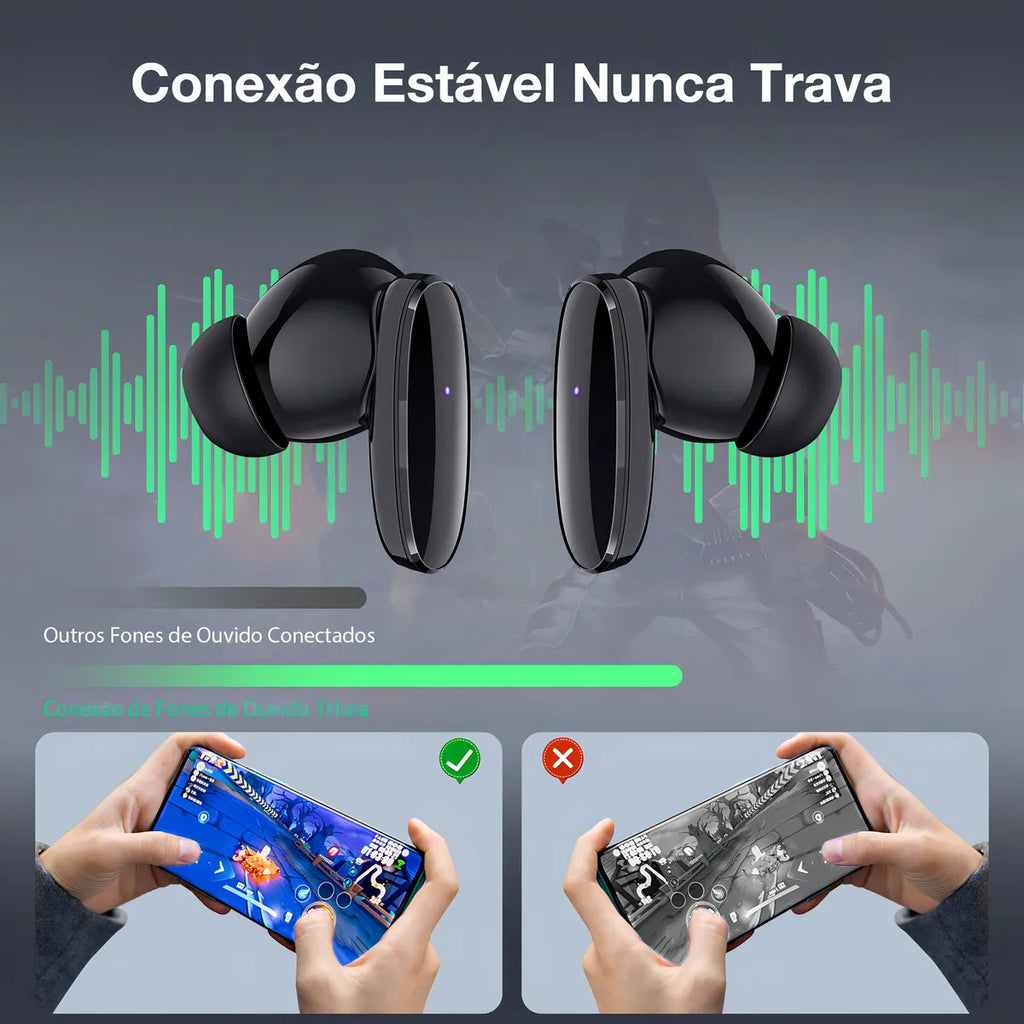 Auriculares in-ear inalámbricos 1Hora Bluetooth AUT205 AUT205N negro con luz LED