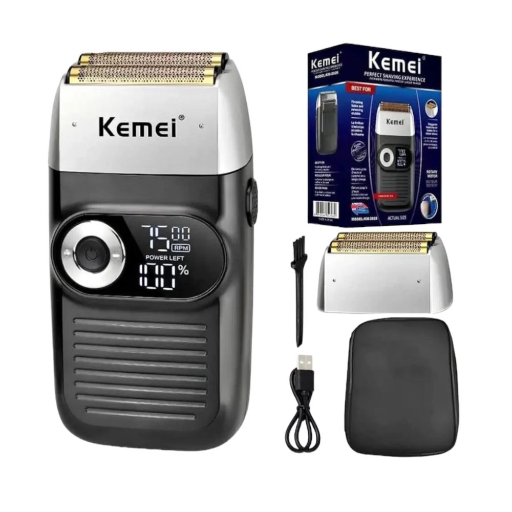 AFEITADORA KM-2026 SHAVER KEMEI RECARGABLE KM